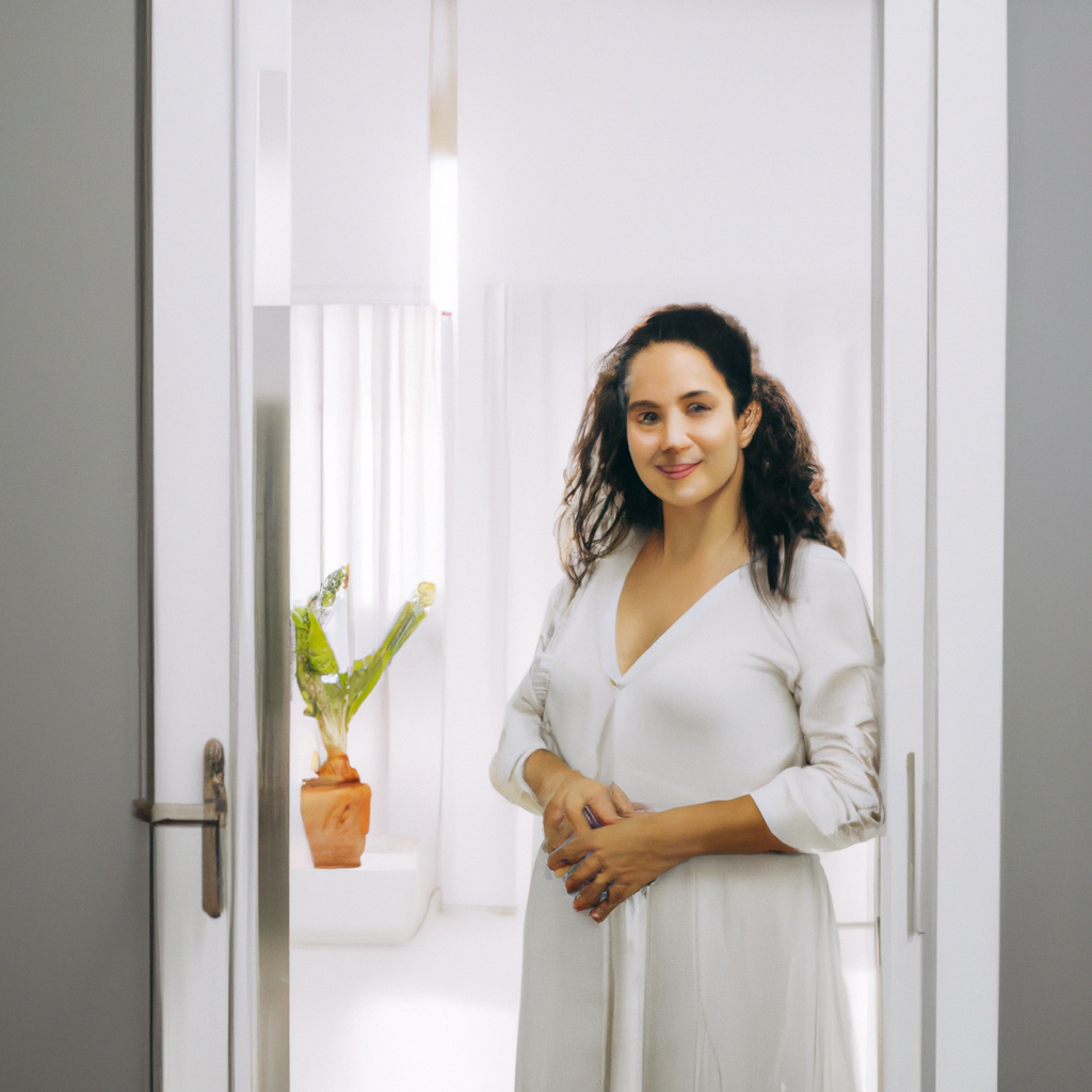 Mulher de negócios em sua nova casa de luxo